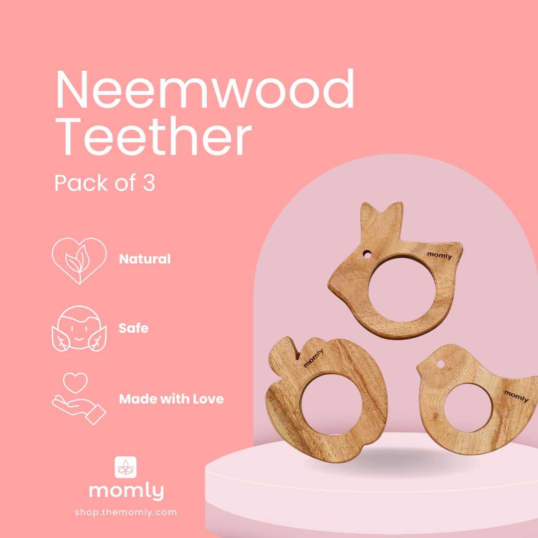 Neem Wood Teether (Pack of 3) – Natural, Safe & Antibacterial