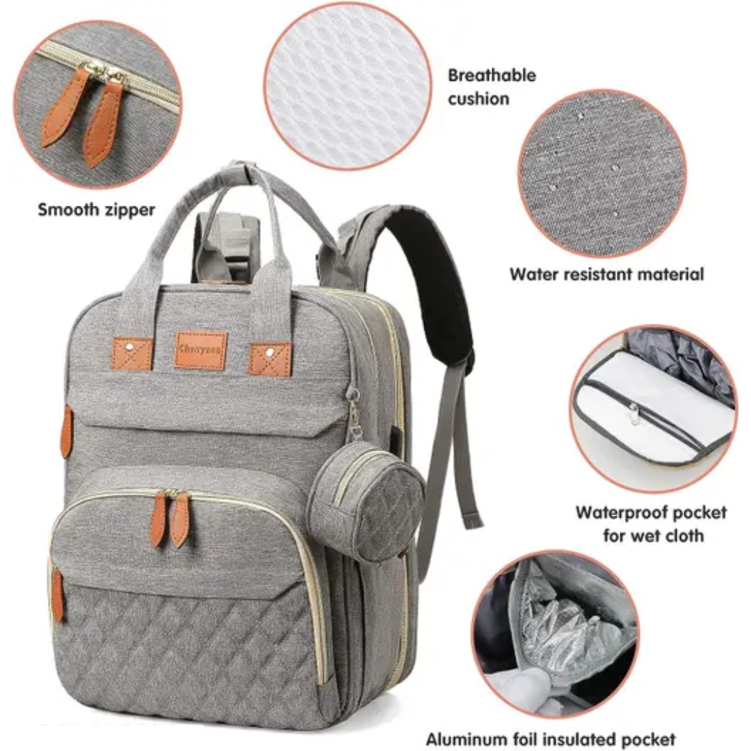 Diaper Bag Backpack with USB Port – Waterproof Travel Essential for Modern Parents